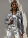 Grey Jacquard Yarn Dyed Cotton Shrug