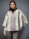 Ivory Jacquard Yarn Dyed Cotton Cape