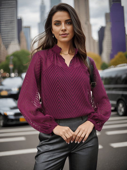 Purple Self- Design Dobby Top