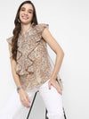 Brown Printed Georgette Top