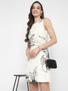 Ivory Digital Printed Lycra Knit Dress