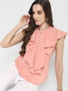Pink Solid Crepe Top