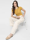 Ivory Slubs Linen Pants
