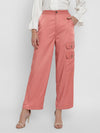 Pink Solid Satin Pants