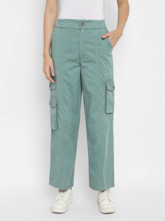 Teal Washed Twill Pants