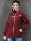 Maroon Solid Fleece Sweat Shirts
