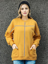 Mustard Solid Fleece Sweat Shirts