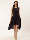 Blue Printed Modal Rayon Dress - Taurusshop.com
