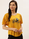 Mustard Solid Jersey Knit Top - Taurusshop.com