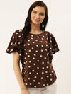 Brown Printed Modal Rayon Top - Taurusshop.com