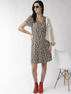 Ivory Printed Rayon Crepe Dress - Taurusshop.com