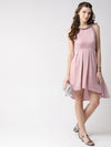 Rose Solid Crepe Dress