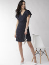 Blue Printed Modal Rayon Dress - Taurusshop.com