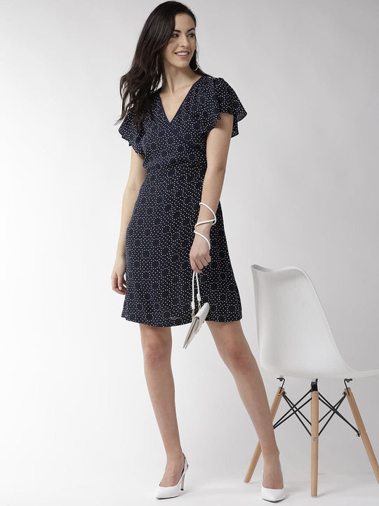 Blue Printed Modal Rayon Dress