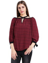 Maroon Solid Rayon Crepe Top - Taurusshop.com