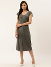 Grey Melange Jersey Knit Dress - Taurusshop.com