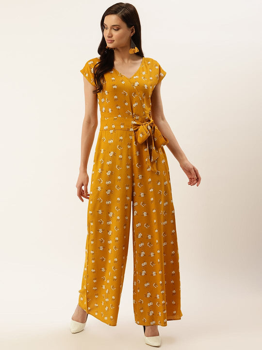 Mustard Solid Modal Rayon Jumpsuit
