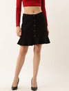 Black Solid Crochet Skirt - Taurusshop.com