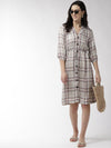 Beige Solid Modal Rayon Dress - Taurusshop.com
