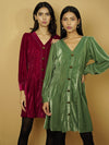 Sage Solid Velvet Dress