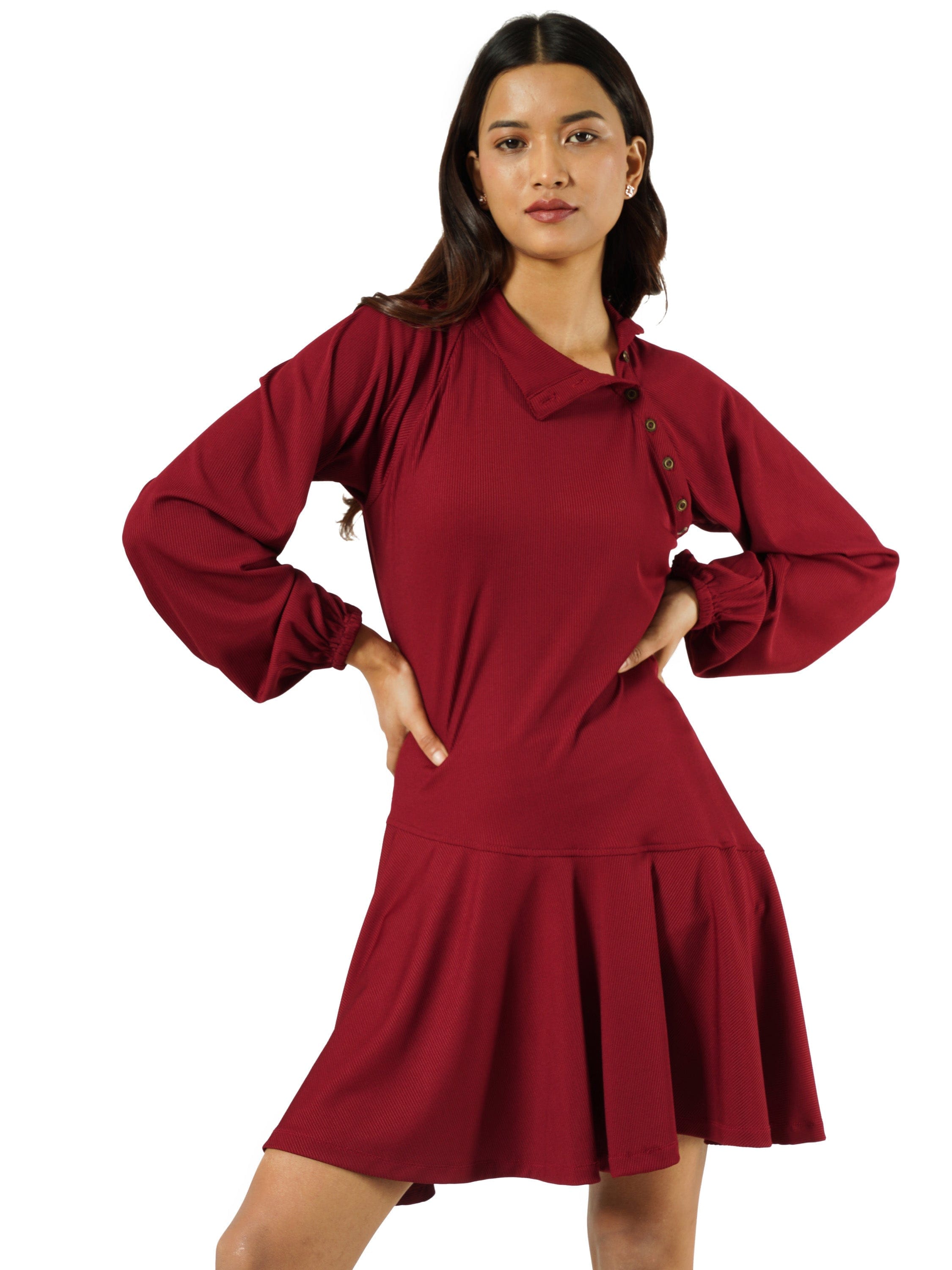 Wine Solid Jersey Knit Dress Taurusshop.com Wine Solid Jersey Knit Dress Taurusshop.com