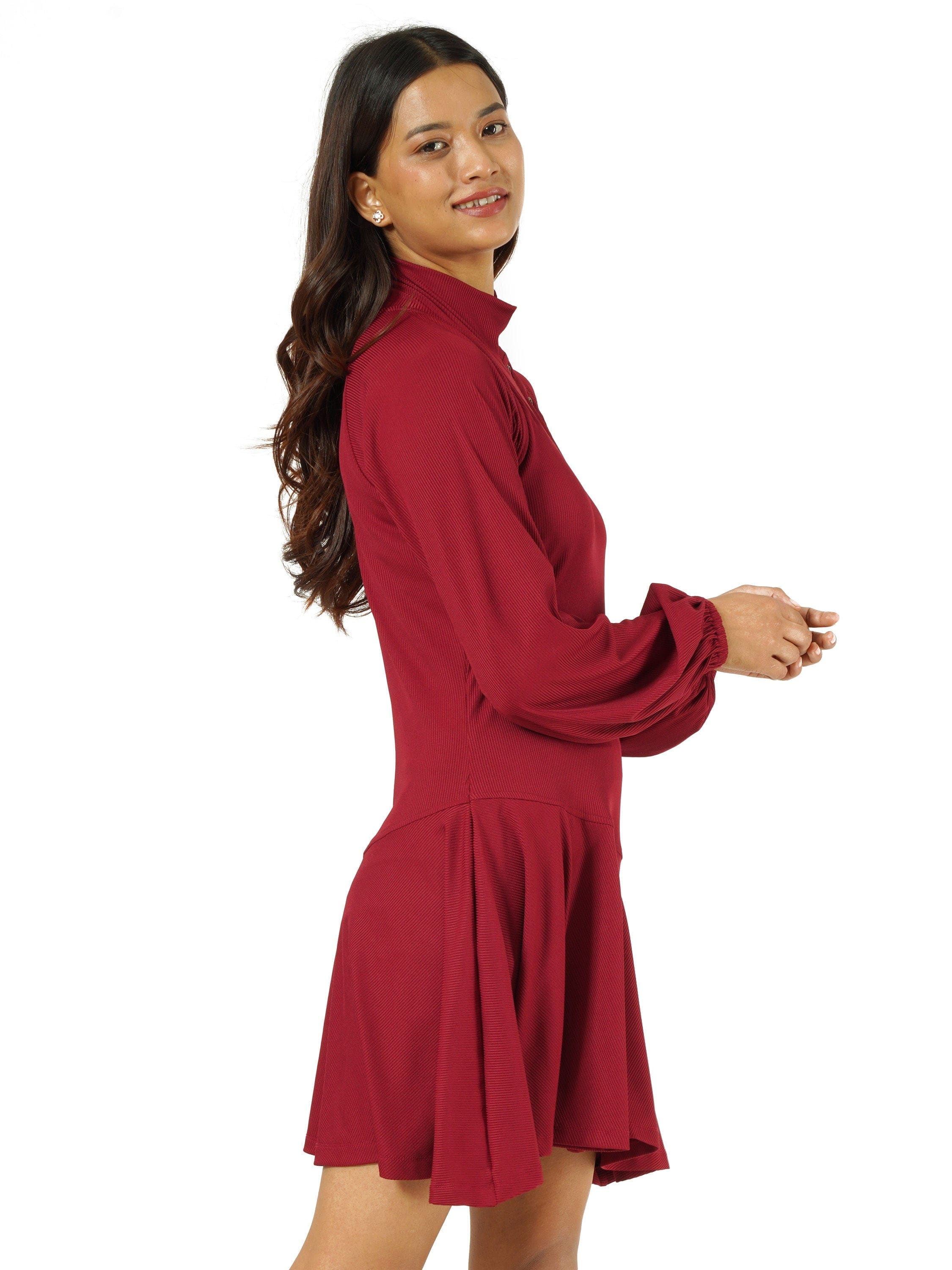 red jersey knit dress Zebra Knit Long Cardigan Dress