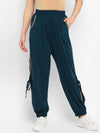 Teal Solid Jersey Knit Joggers