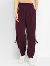 Wine Solid Jersey Knit Joggers