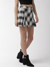 Ivory Plaid Checks Yarn Dyed Woven Skirt - Taurusshop.com