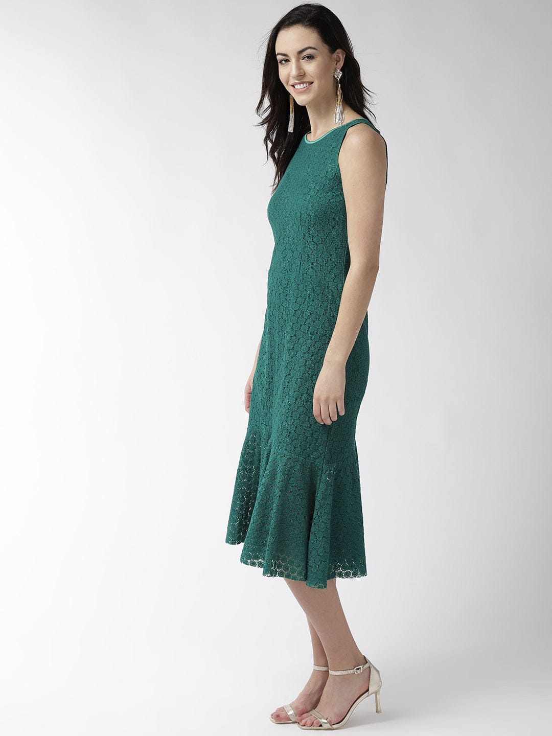 Emerald Green Solid Crochet Dress Taurusshop.com Emerald Green Solid Crochet Dress Taurusshop.com