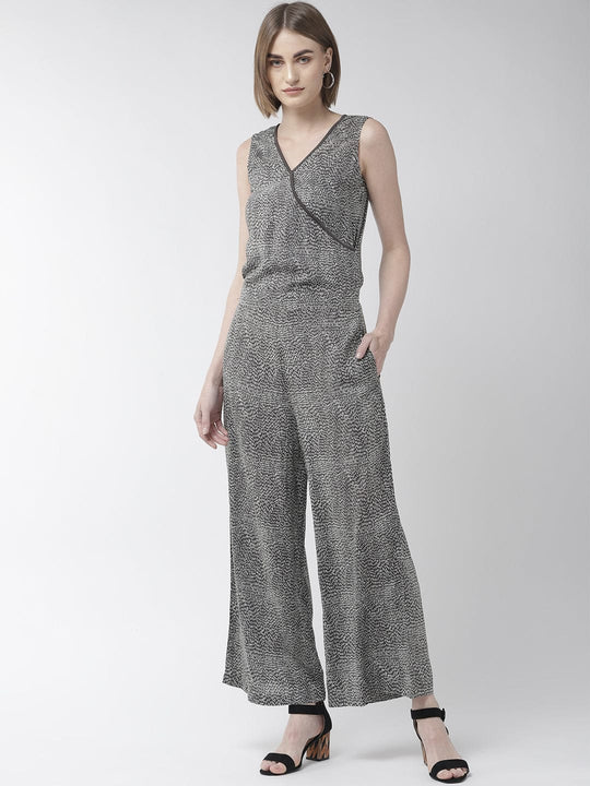 Grey Solid Modal Rayon Jumpsuit