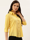 Yellow Textured Cambric Shirt - Taurusshop.com