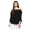 Black Solid Rayon Crepe Top - Taurusshop.com