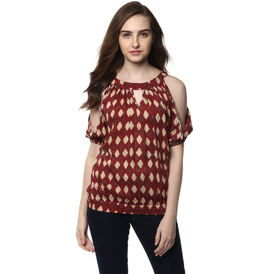 Maroon Solid Modal Rayon Blouse