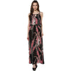 Black Printed Rayon Crepe Maxi Dress - Taurusshop.com