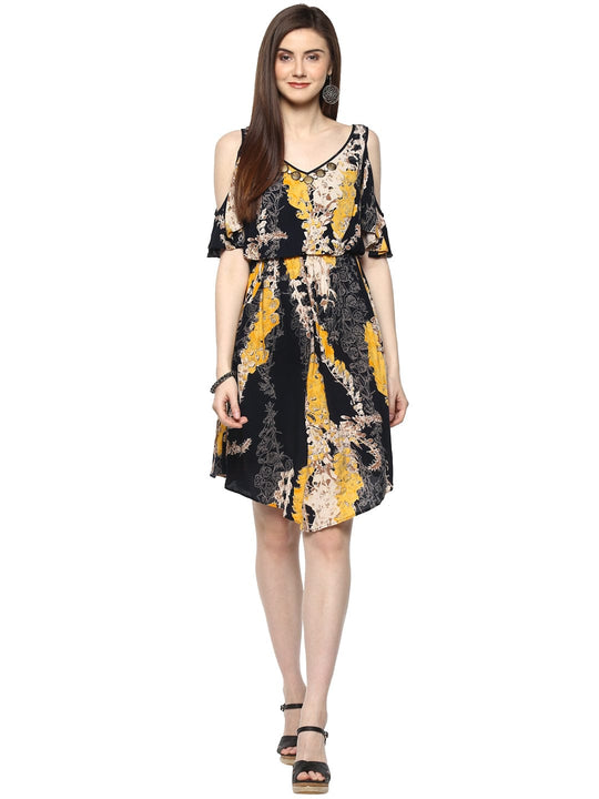 Lemon Solid Rayon Crepe Dress