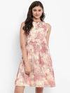 Rose Printed Georgette Dress - Taurusshop.com