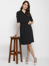 Black Solid Rayon Dress - Taurusshop.com