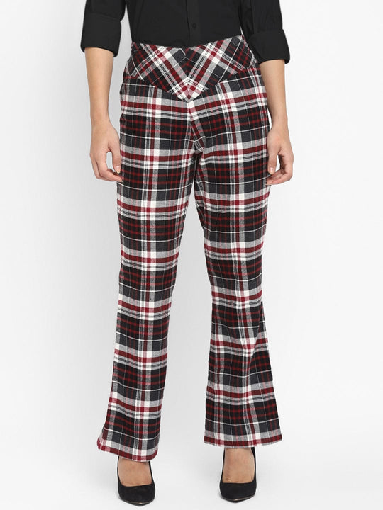 Pink Plaid Checks Yarn Dyed Cotton Pants