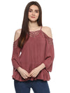 Mauve Solid Rayon Crepe Top - Taurusshop.com