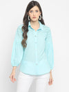 MINT BLUE Embroidered Schiffli Shirt