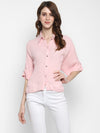 Pink Textured Rayon Shirt - Taurusshop.com
