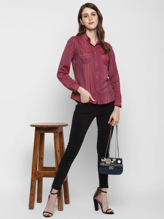 Pink Solid Cambric Shirt