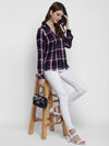 Navy Blue Plaid Checks Rayon Shirt - Taurusshop.com