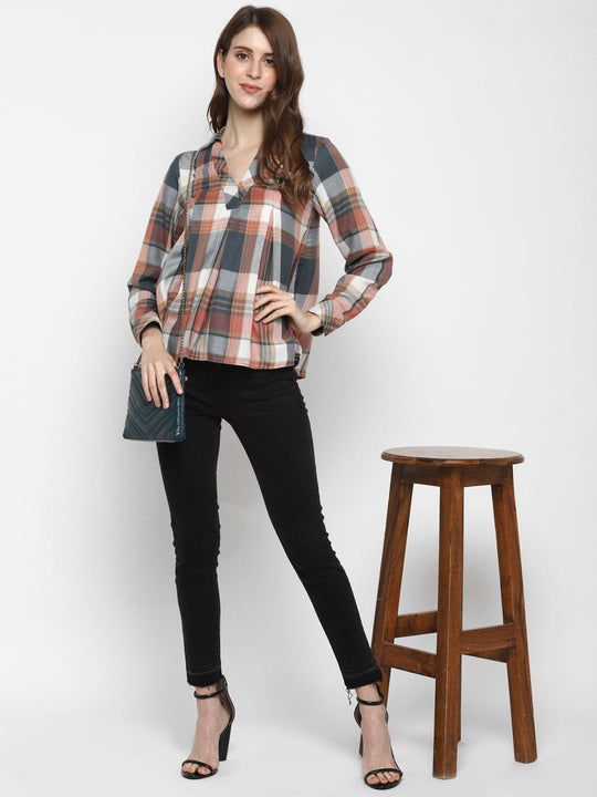 Pink Plaid Checks Rayon Shirt