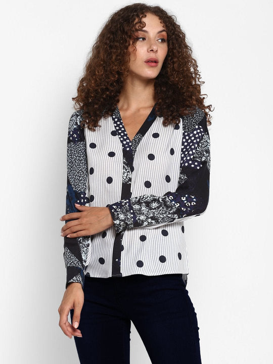 Ivory Printed Rayon Shirt