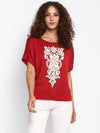 Red Solid Jersey Knit T-Shirt