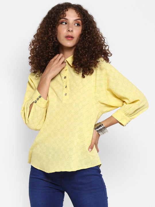 Lemon Textured Cambric Shirt