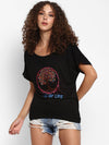 Black Embroidered Jersey Knit T-Shirt