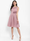 Onion Pink Solid Crepe Dress